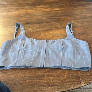 Princess Polly pinstriped grey top size 12